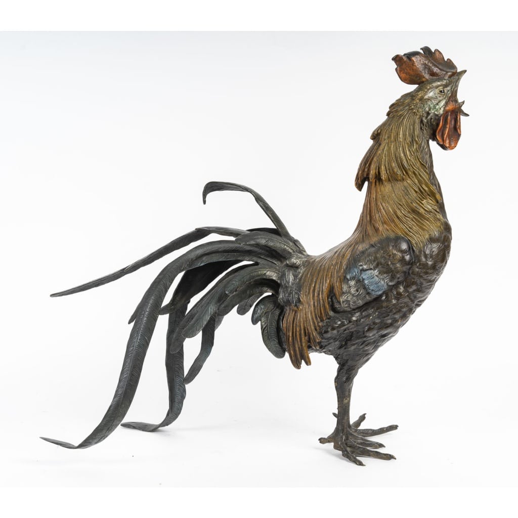 Grand Coq En Bronze Fin Du XIXème Siècle | Biron 