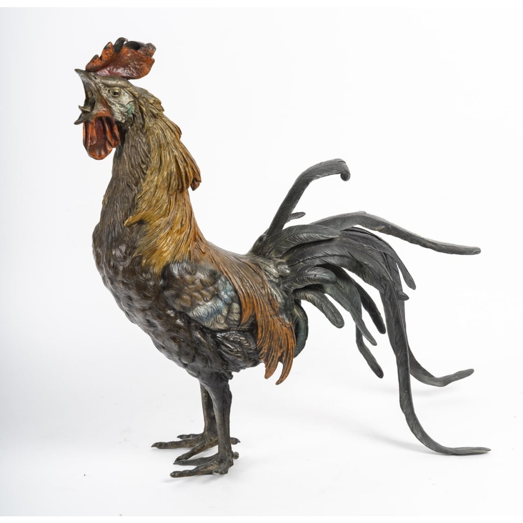 Grand Coq En Bronze Fin Du XIXème Siècle | Biron 