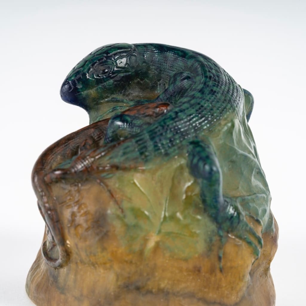Amalric Walter (1870-1959) Verrier & Henri Bergé (1870-1937) Sculpteur,Presse-papiers en Pâte-de-Verre » Les Lézards » | Biron 