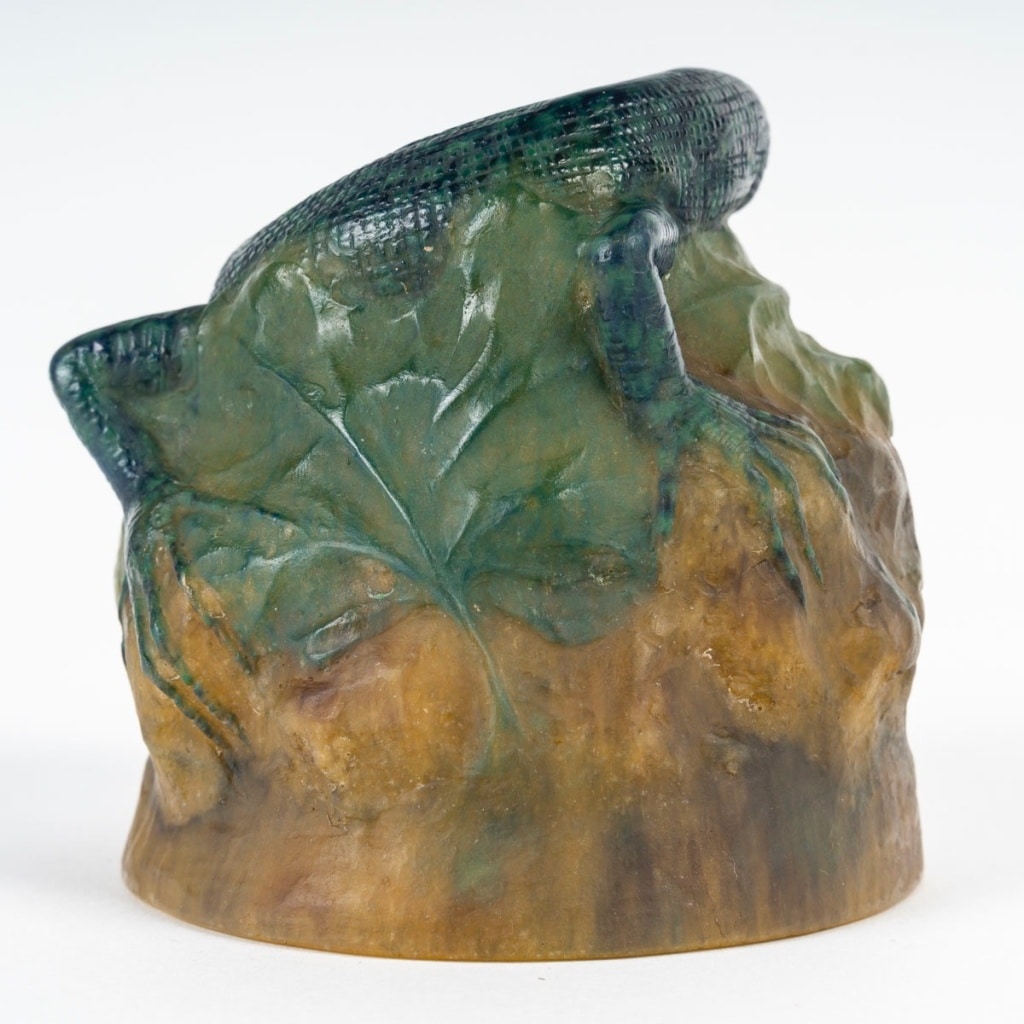 Amalric Walter (1870-1959) Verrier & Henri Bergé (1870-1937) Sculpteur,Presse-papiers en Pâte-de-Verre » Les Lézards » | Biron 
