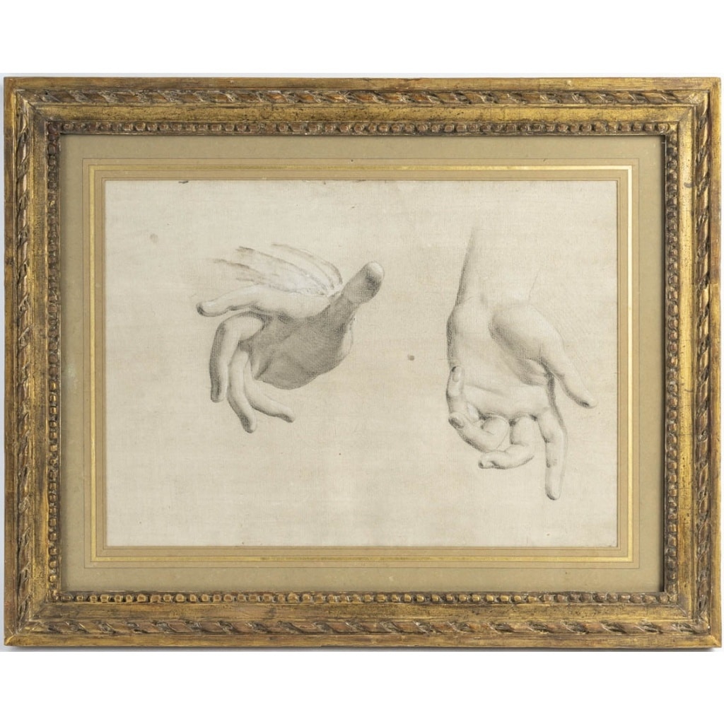 Etudes de mains, une paire. Ecole italienne du XVIIIe siècle | Biron 