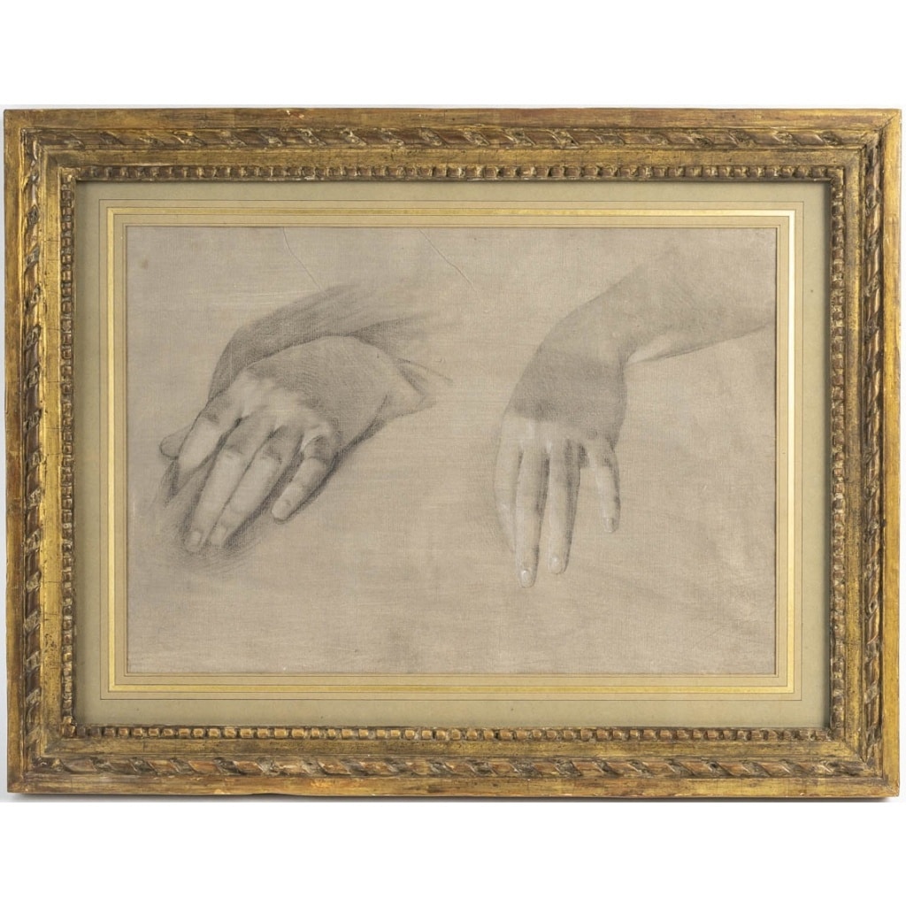 Etudes de mains, une paire. Ecole italienne du XVIIIe siècle | Biron 