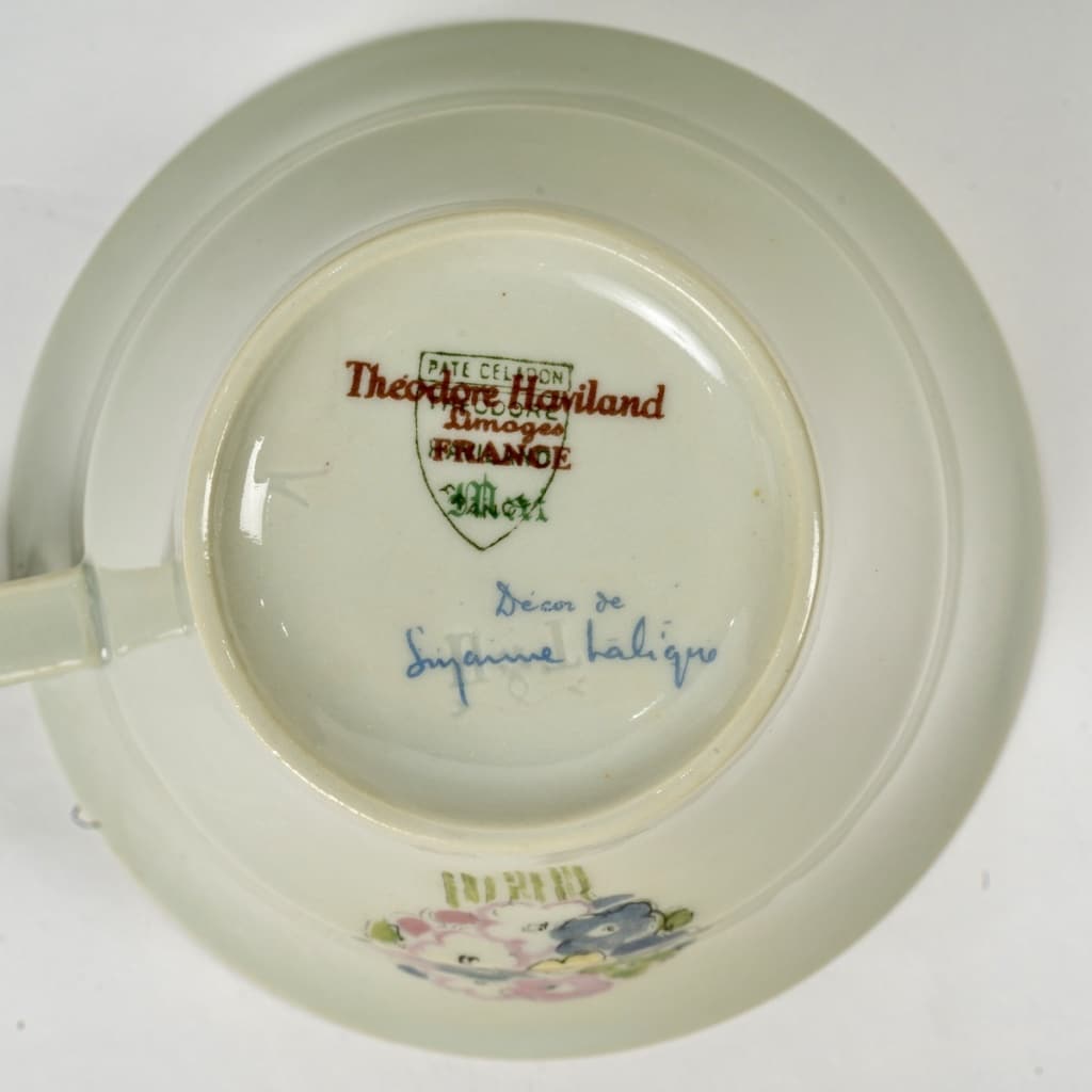 Suzanne Lalique Et Haviland – Service à Café Dessert Nicole Porcelaine Céladon | Biron 