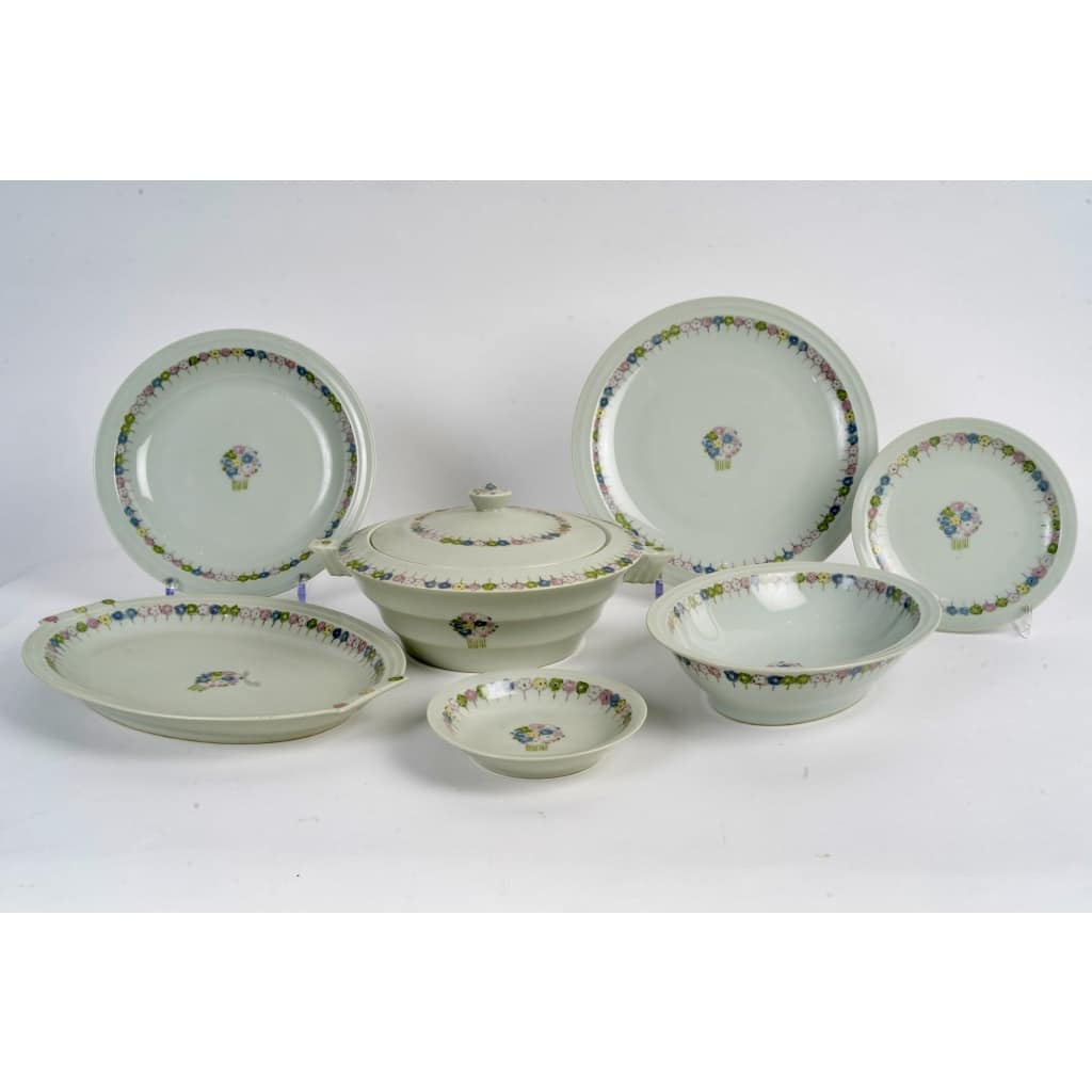 Suzanne Lalique Et Haviland – Service Nicole Porcelaine Céladon – 35 pièces | Biron 