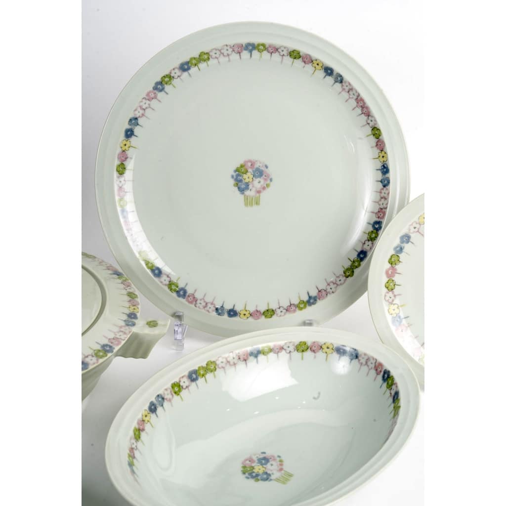 Suzanne Lalique Et Haviland – Service Nicole Porcelaine Céladon – 35 pièces | Biron 