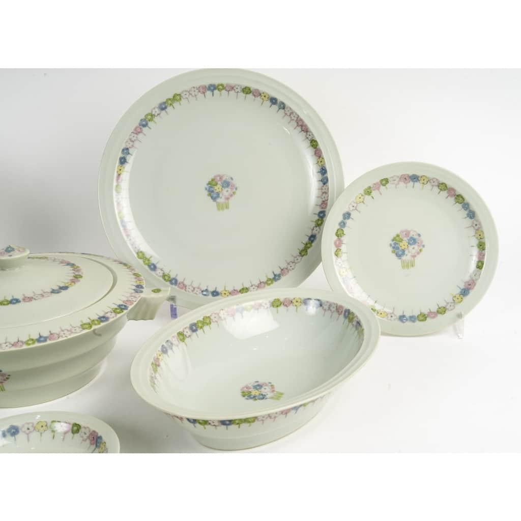 Suzanne Lalique Et Haviland – Service Nicole Porcelaine Céladon – 35 pièces | Biron 