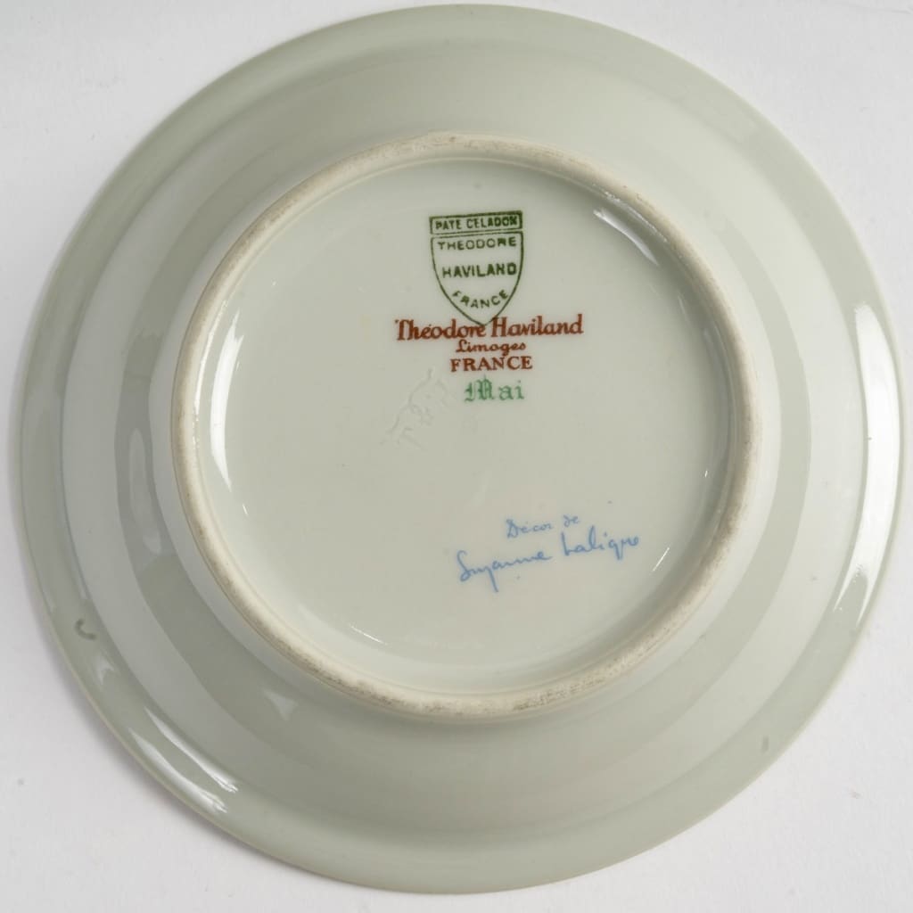Suzanne Lalique Et Haviland – Service Nicole Porcelaine Céladon – 35 pièces | Biron 