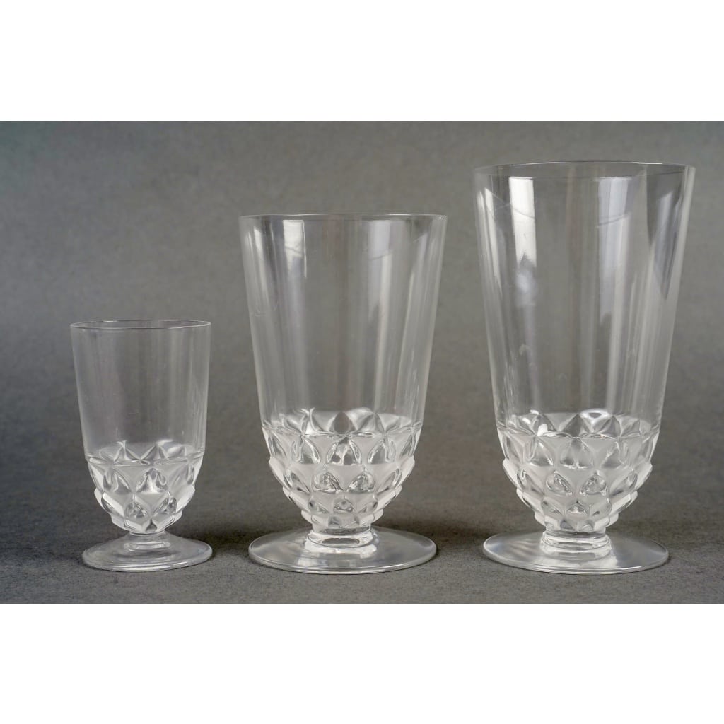 1930 René Lalique – Service Saint Cyr Verre Blanc – 24 Pièces | Biron 