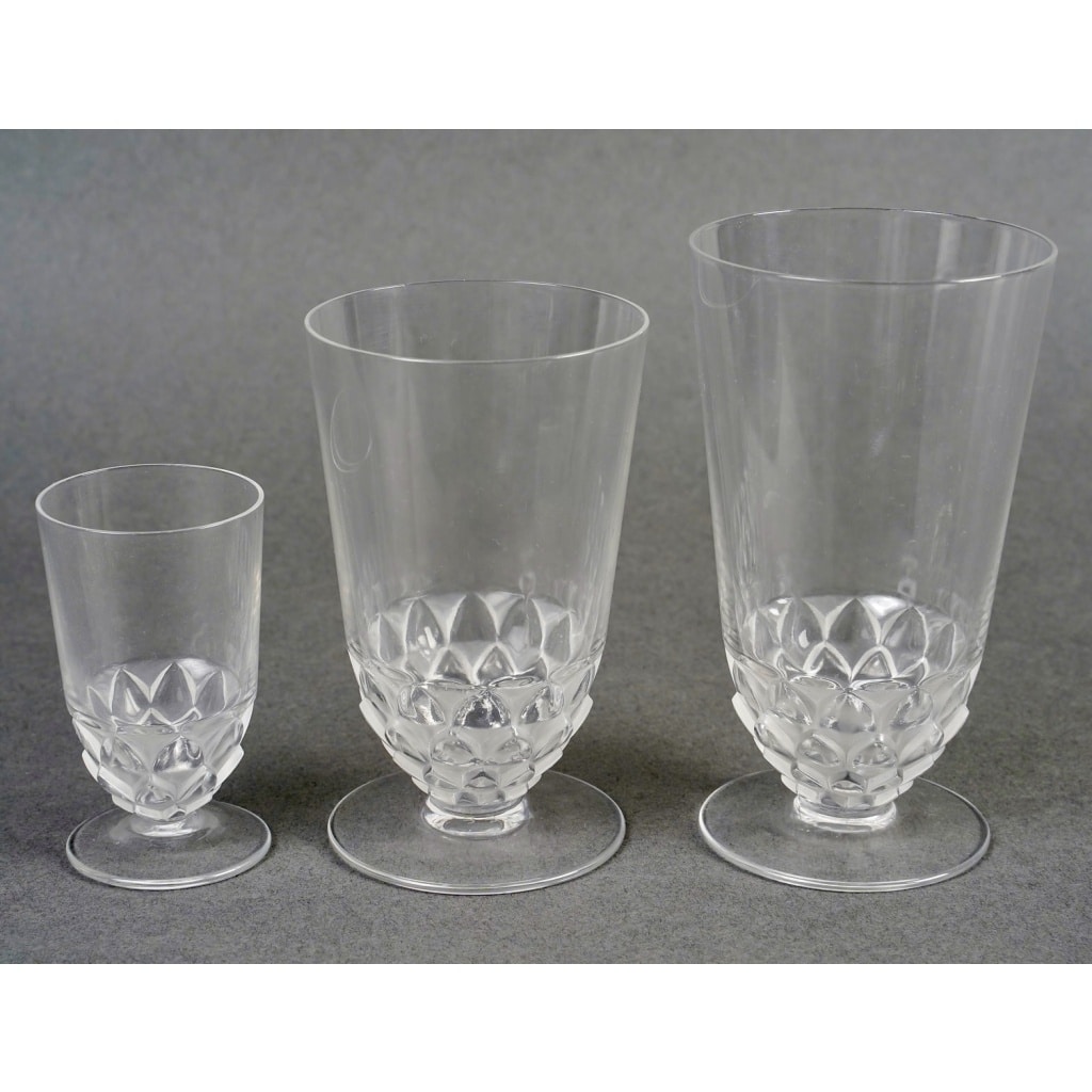 1930 René Lalique – Service Saint Cyr Verre Blanc – 24 Pièces | Biron 