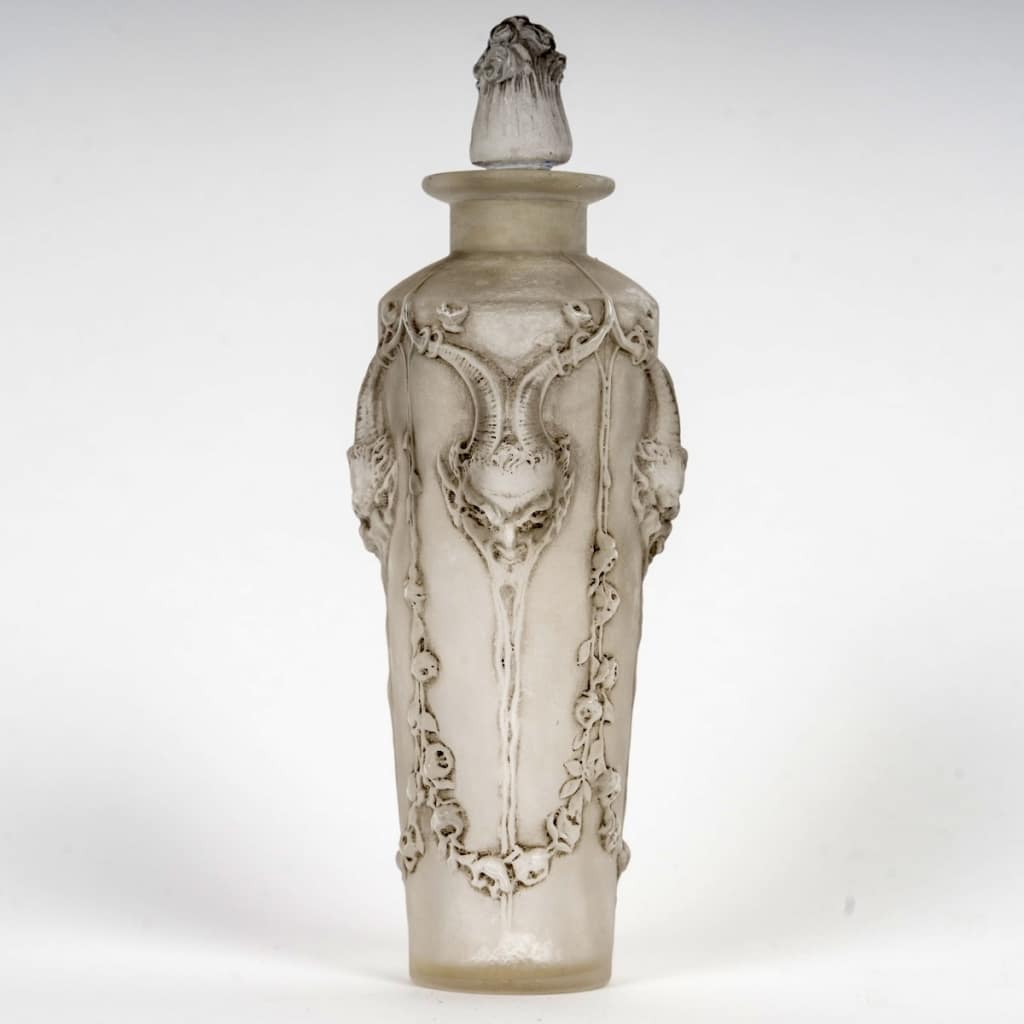 1920 René Lalique – Flacon Pan Verre Blanc Patiné Gris | Biron 