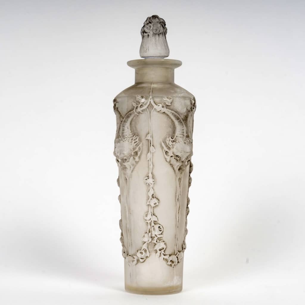 1920 René Lalique – Flacon Pan Verre Blanc Patiné Gris | Biron 