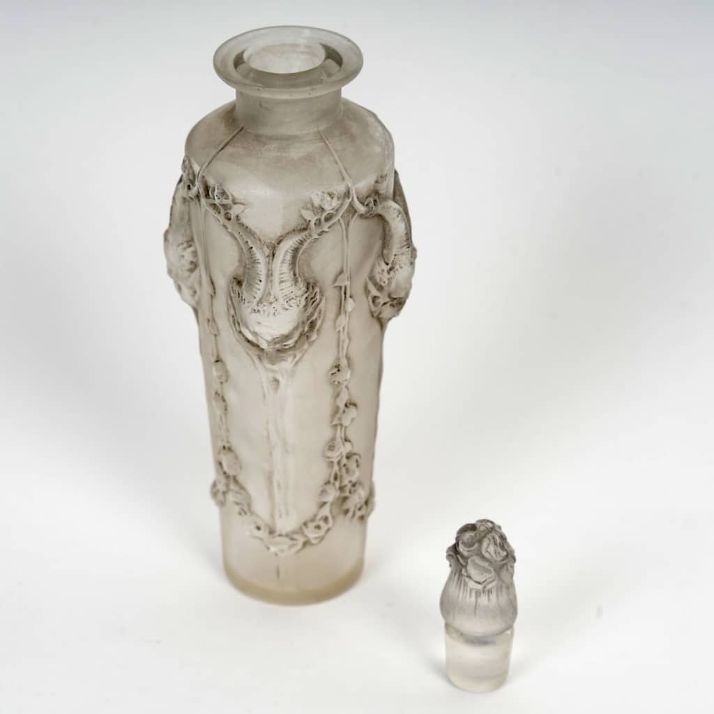 1920 René Lalique – Flacon Pan Verre Blanc Patiné Gris | Biron 