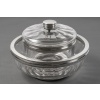 BACCARAT – BOL A CAVIAR EN CRISTAL TAILLE DEUX PIECES XXè ART DECO | Biron BACCARAT - BOL A CAVIAR EN CRISTAL TAILLE DEUX PIECES XXè ART DECO BOL A CAVIAR en cristal de BACCARAT, taillé de larges languettes et monté sur une batte ronde cerclée d’argent massif sur fond étoilé. Sur ce fond vient s’encastrer un pot en cristal uni cerclé d’argent au col, avec un couvercle taillé de languettes plates, surmonté d’une prise cylindrique en argent .Dimensions : BOL : Diamètre au col 25,5 cm – Diamètre base 14,5 cm – hauteur 10 cm POT : diamètre au col 17 cm – Diamètre base 10,5 cm - hauteur 15 cm Matières : CRISTAL & ARGENT Poinçon : MINERVE Poids brut : 3 845 Grammes Epoque : ART DECORATIF vers 1930 Provenance : CRISTALLERIES DE BACCARAT Origine : France/Paris
