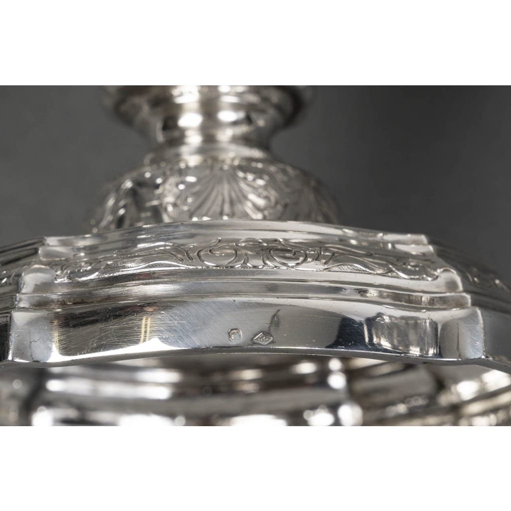 Orfèvre TETARD – Paire de Candélabres 5 lumières en argent massif XXe | Biron 