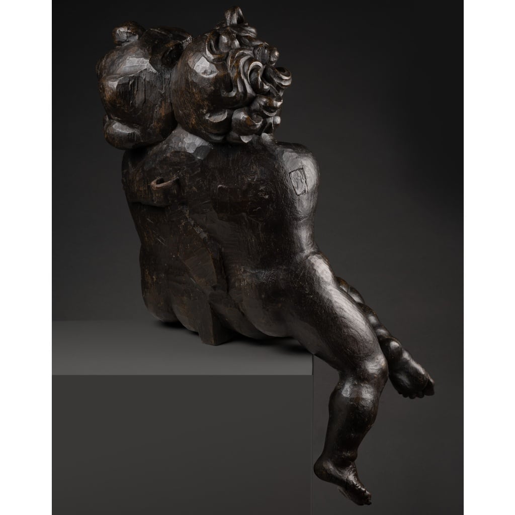 Amours enlacés en chêne sculpté – Flandres XVIIe siècle | Biron 