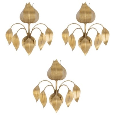 1960 Série de 3 appliques par FlorArt