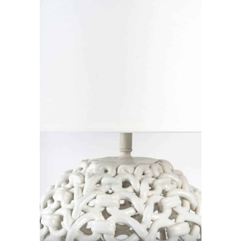 1960 Lampe en céramique Tressée signée Sainte-Radegonde | Biron 