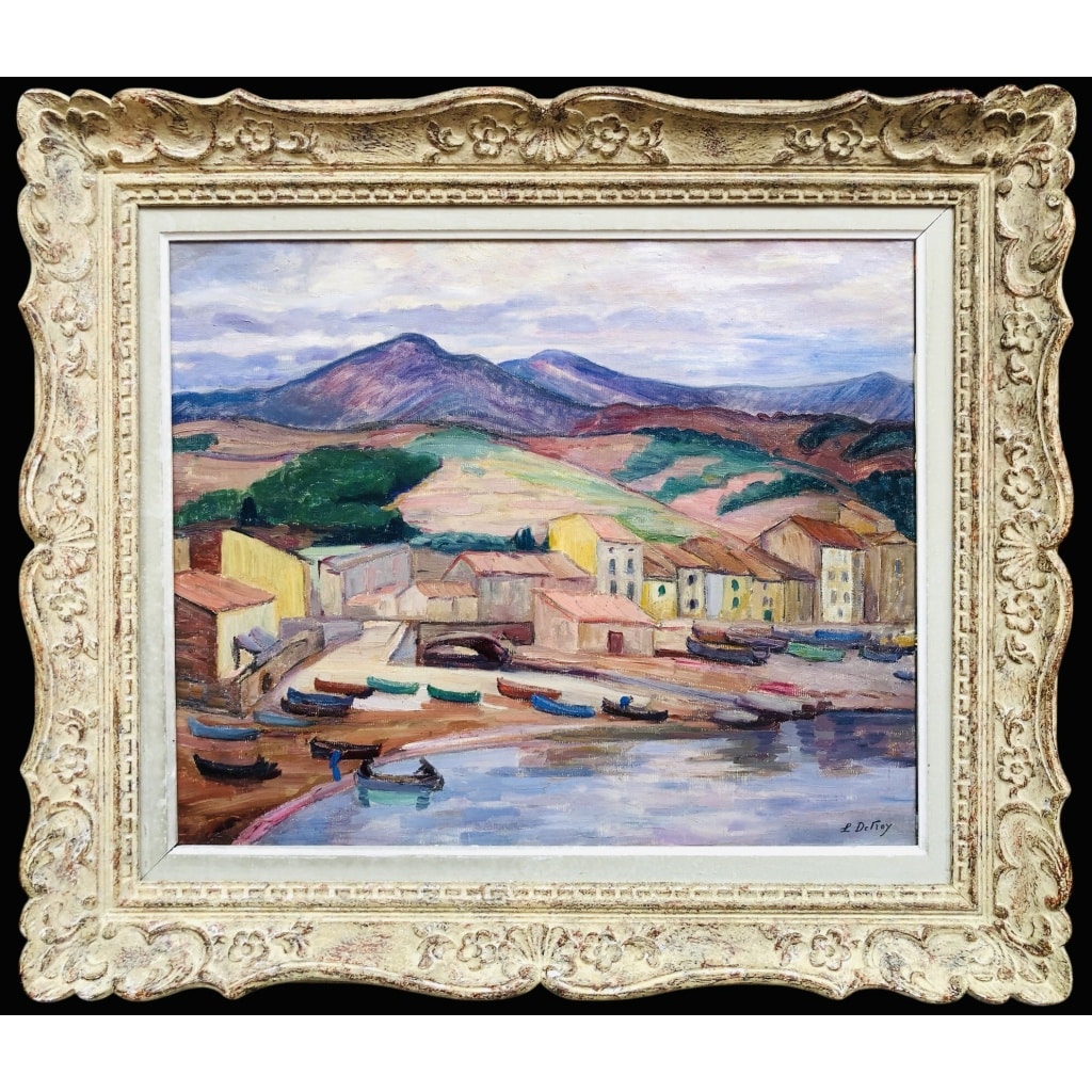 Detroy Léon Ecole Française 20è Siècle Vue du sud de la France Huile Sur Toile Signée Certificat d’authenticité | Biron 