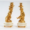 Paire de candélabres de style Louis XVI en bronze doré Amour et Faune d’après Clodion et Delarue vers 1850-1860 | Biron 