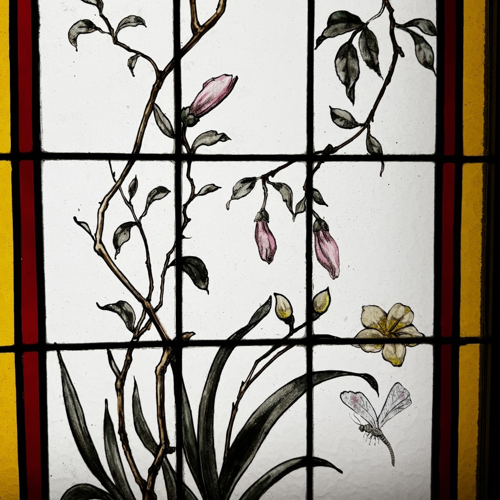 Vitraux aux fleurs et oiseaux (223 x 180 cm) | Biron 