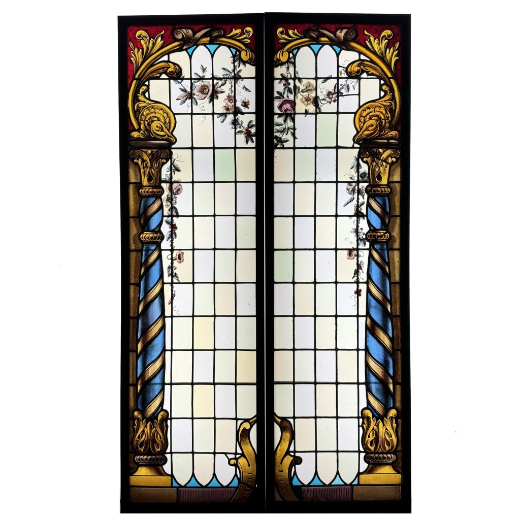Vitrail vitraux architectural (174 x 102cm) | Biron 
