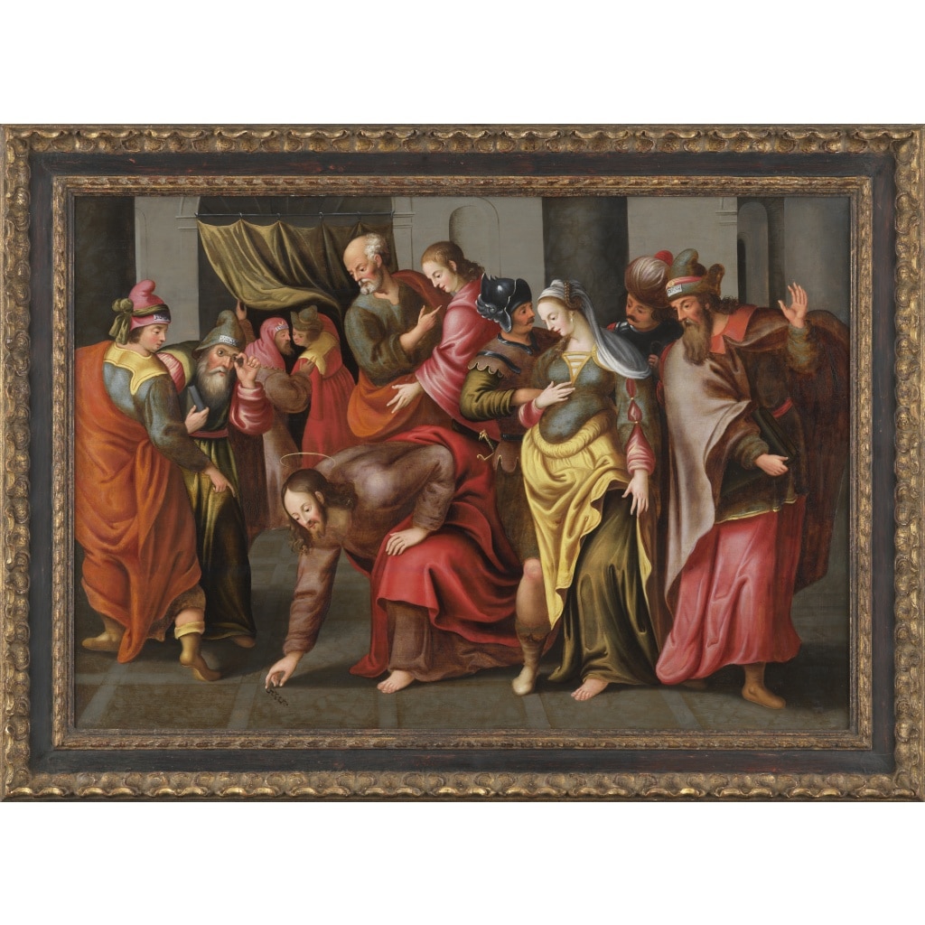 Le Christ et la Femme adultère – Suite du Maître du Fils prodigue vers 1600 | Biron 