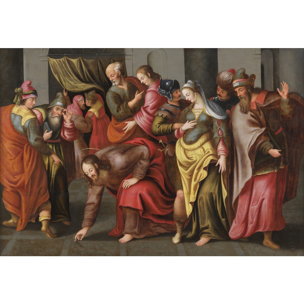 Le Christ et la Femme adultère – Suite du Maître du Fils prodigue vers 1600 | Biron 