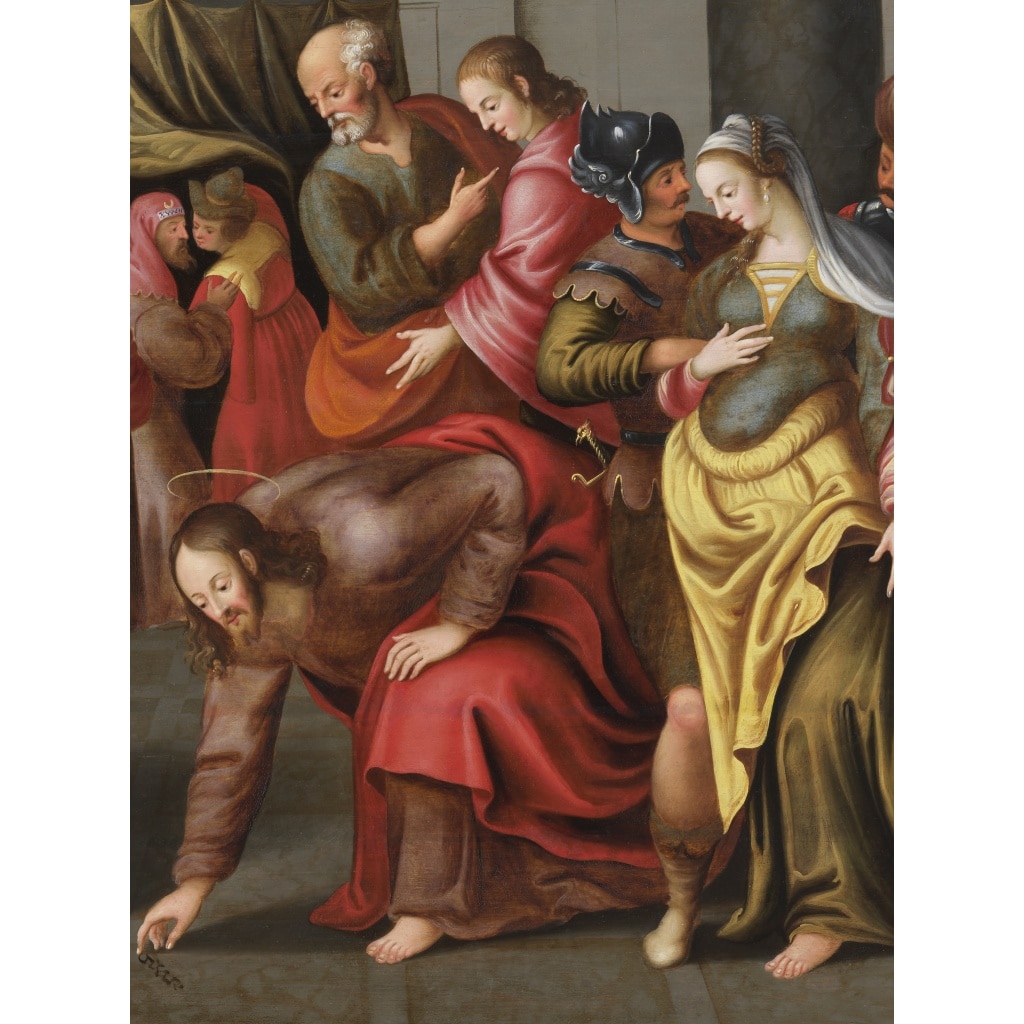 Le Christ et la Femme adultère – Suite du Maître du Fils prodigue vers 1600 | Biron 