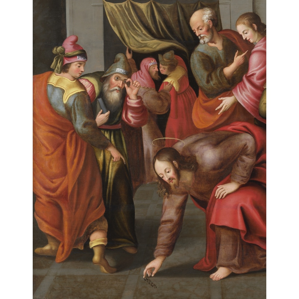 Le Christ et la Femme adultère – Suite du Maître du Fils prodigue vers 1600 | Biron 