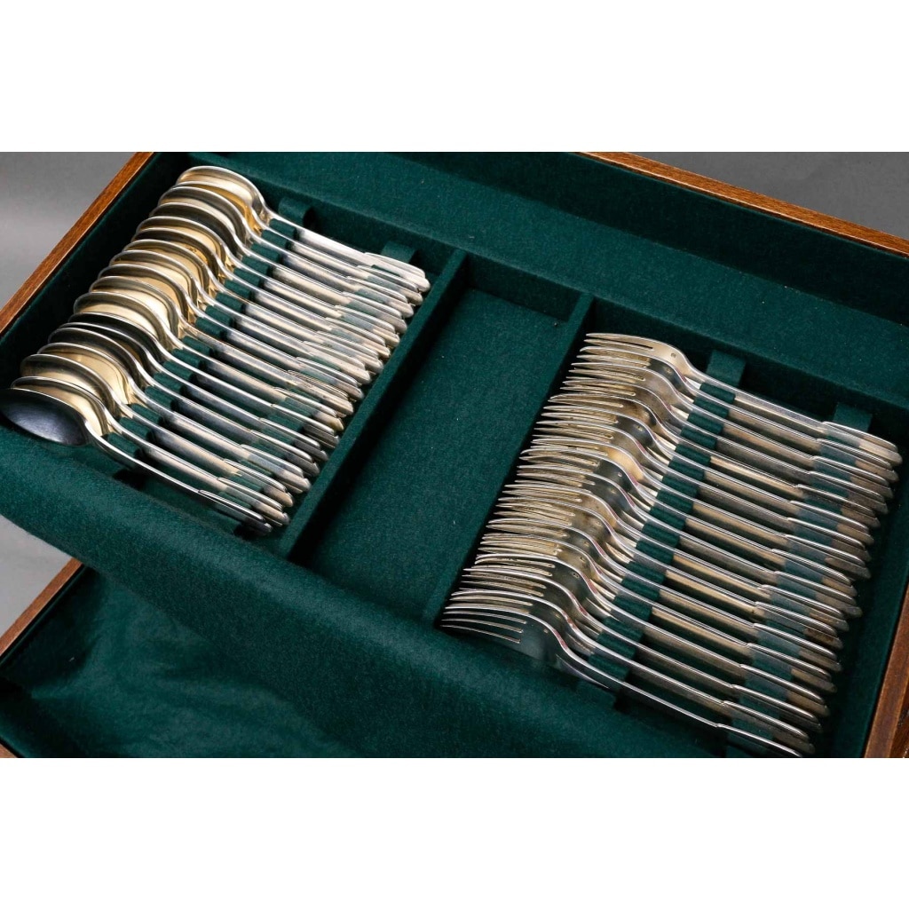 FJERDINGSTAD – Ménagère en argent massif 78 Pièces ART DECO | Biron 