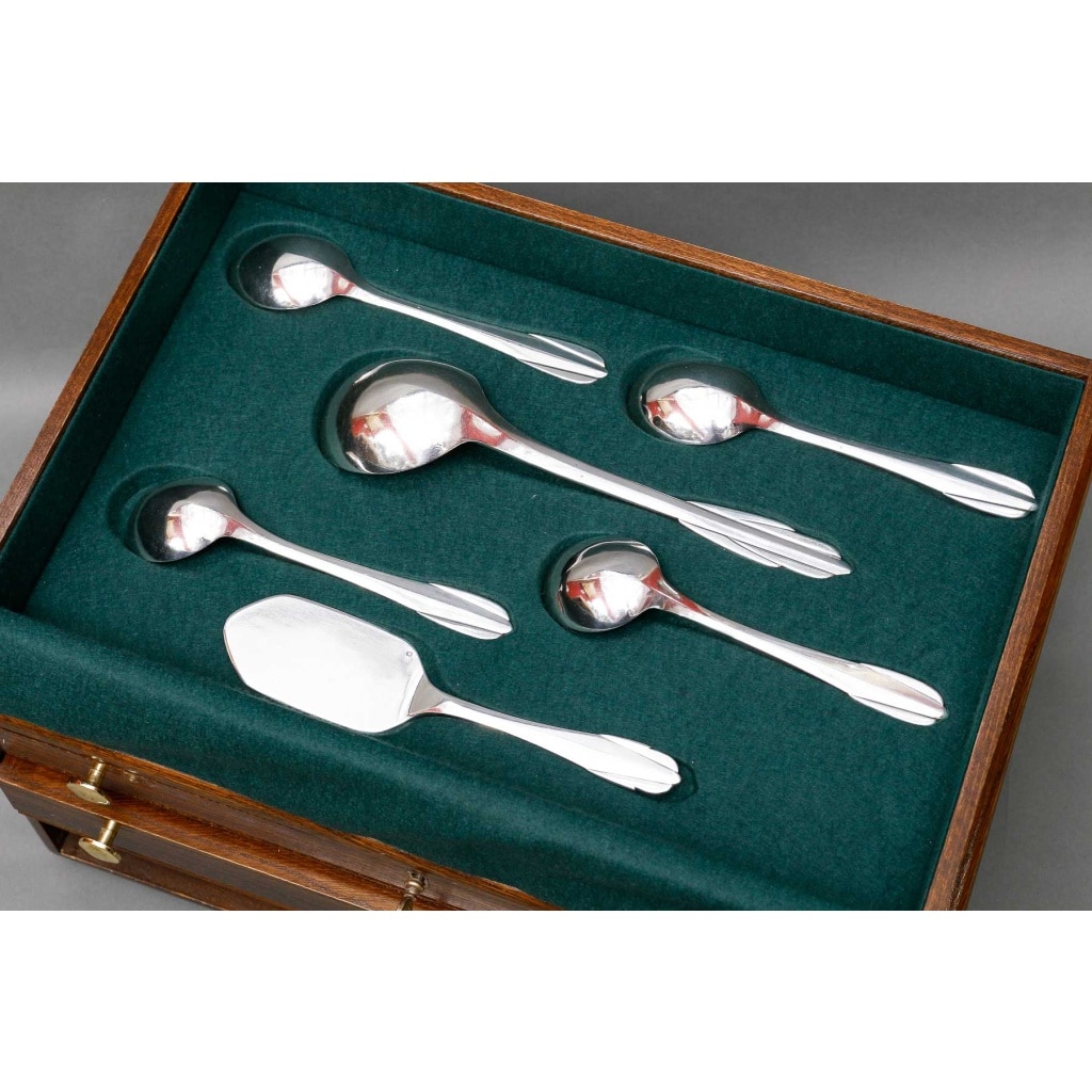 FJERDINGSTAD – Ménagère en argent massif 78 Pièces ART DECO | Biron 