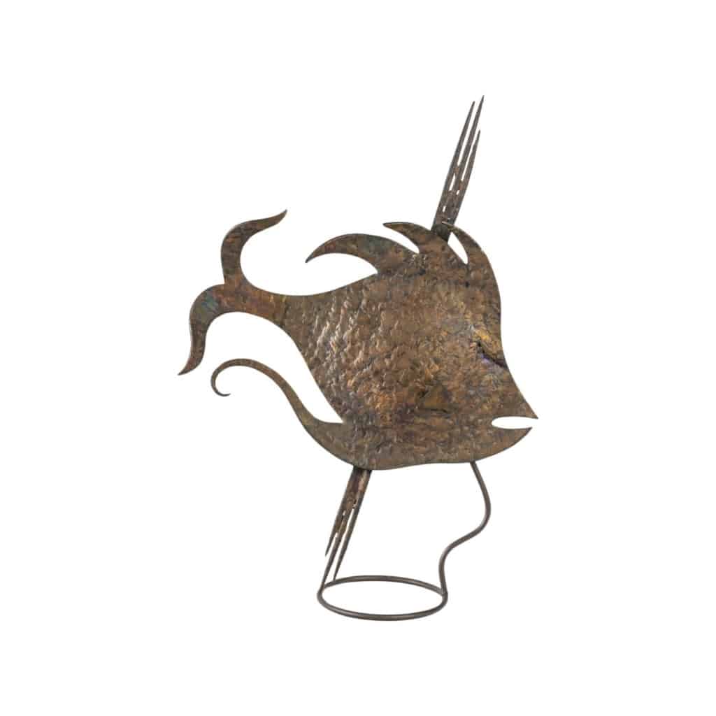 Sculpture en fer forgé représentant un poisson d’époque Art Déco, circa 1930. | Biron 