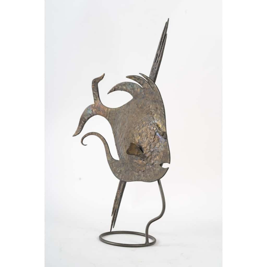 Sculpture en fer forgé représentant un poisson d’époque Art Déco, circa 1930. | Biron 