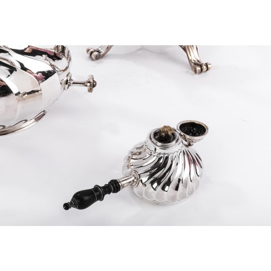 Orfèvre MARTIN Marie Vve – Samovar rocaille en argent massif XIXe | Biron 