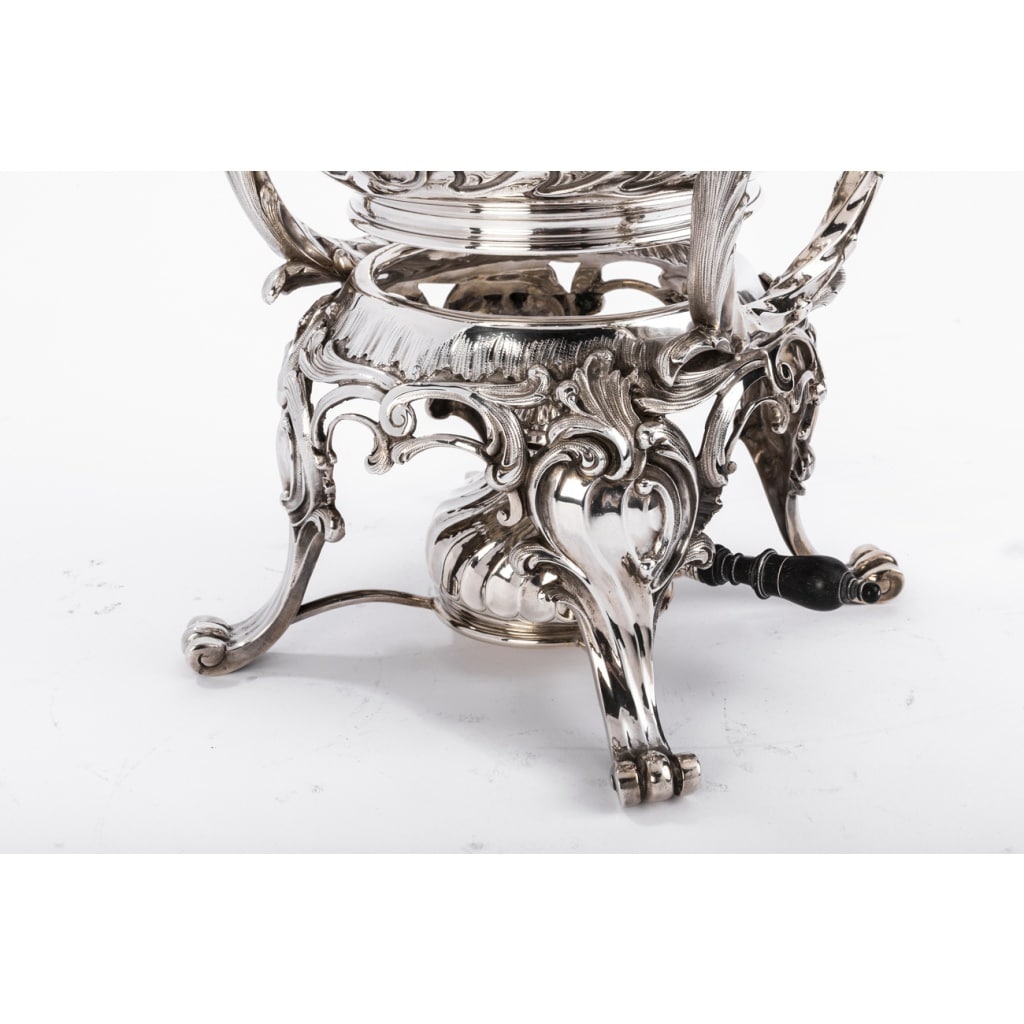 Orfèvre MARTIN Marie Vve – Samovar rocaille en argent massif XIXe | Biron 