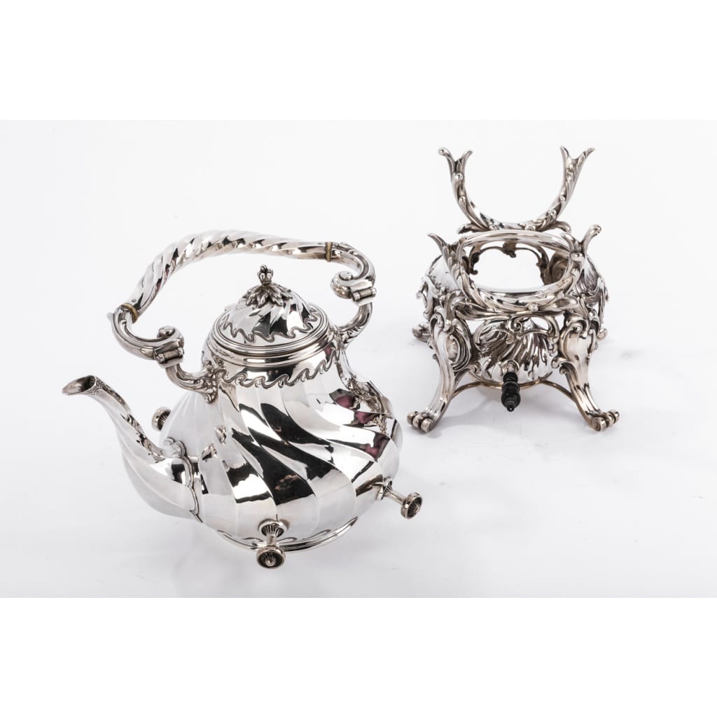 Orfèvre MARTIN Marie Vve – Samovar rocaille en argent massif XIXe | Biron 