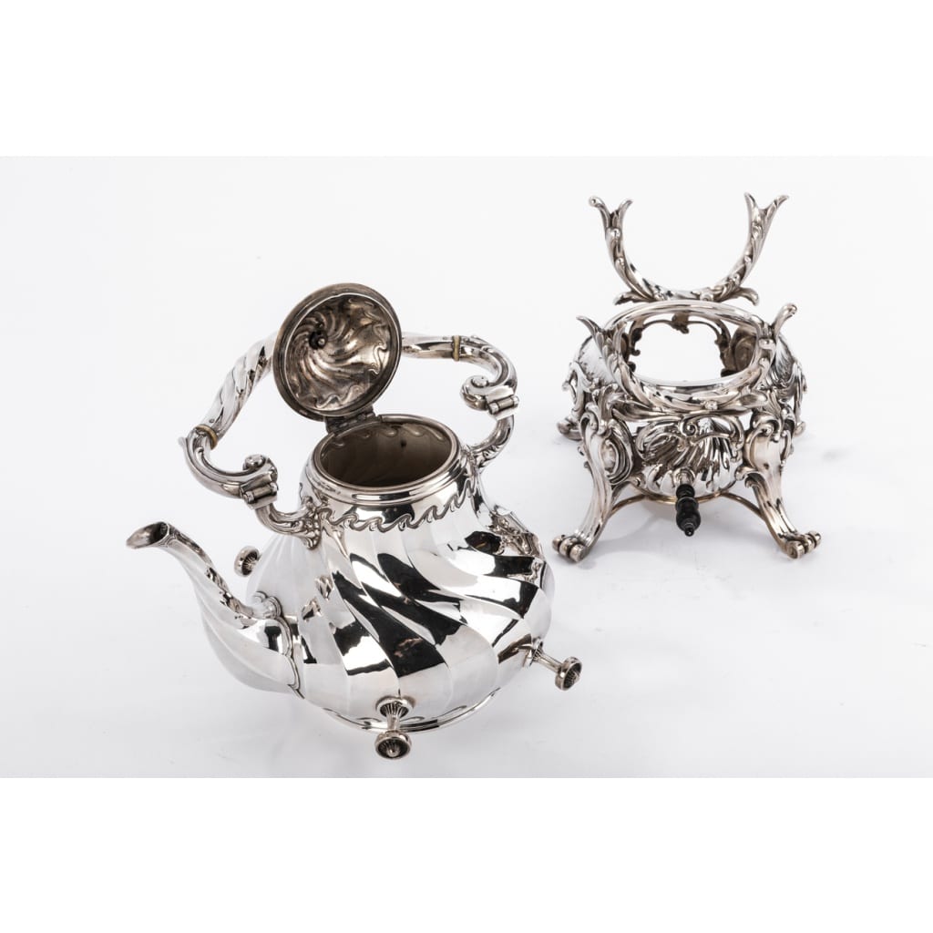 Orfèvre MARTIN Marie Vve – Samovar rocaille en argent massif XIXe | Biron 