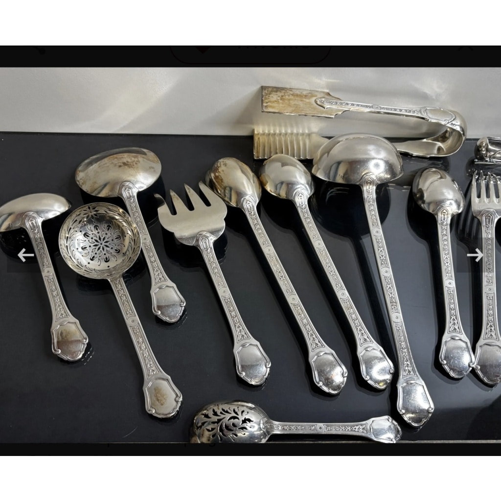 TETARD FRERES MENAGERE 187 PIECES, ARGENT MASSIF EPOQUE 1930 | Biron 