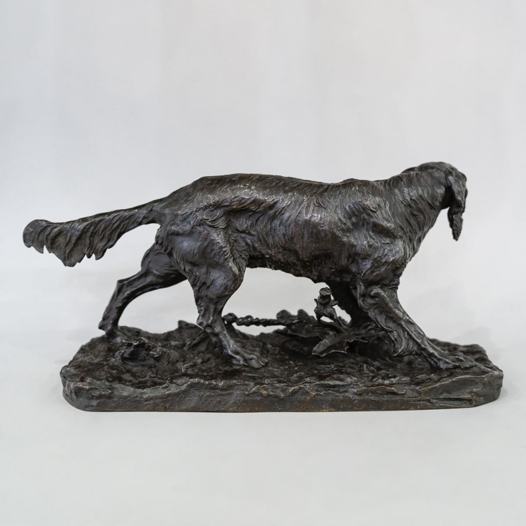Sculpture – Chien De Chasse Setter , Pierre- Jules Mêne (1810-1879) – Bronze | Biron 
