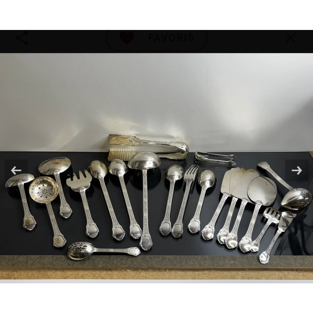 TETARD FRERES MENAGERE 187 PIECES, ARGENT MASSIF EPOQUE 1930 | Biron 