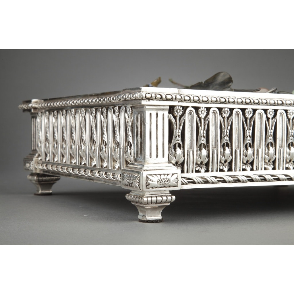 CHRISTOFLE – Jardinière en bronze argenté XIXe siècle | Biron 