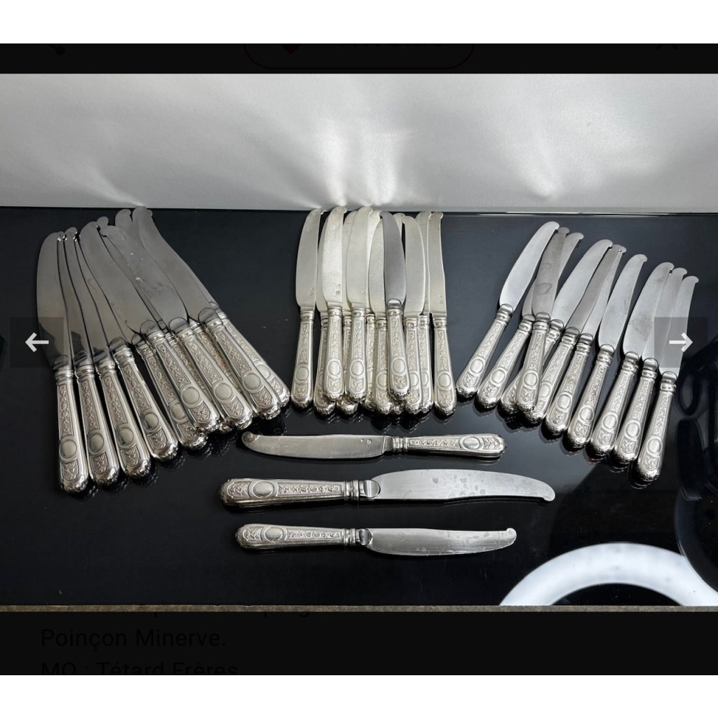 TETARD FRERES MENAGERE 187 PIECES, ARGENT MASSIF EPOQUE 1930 | Biron 