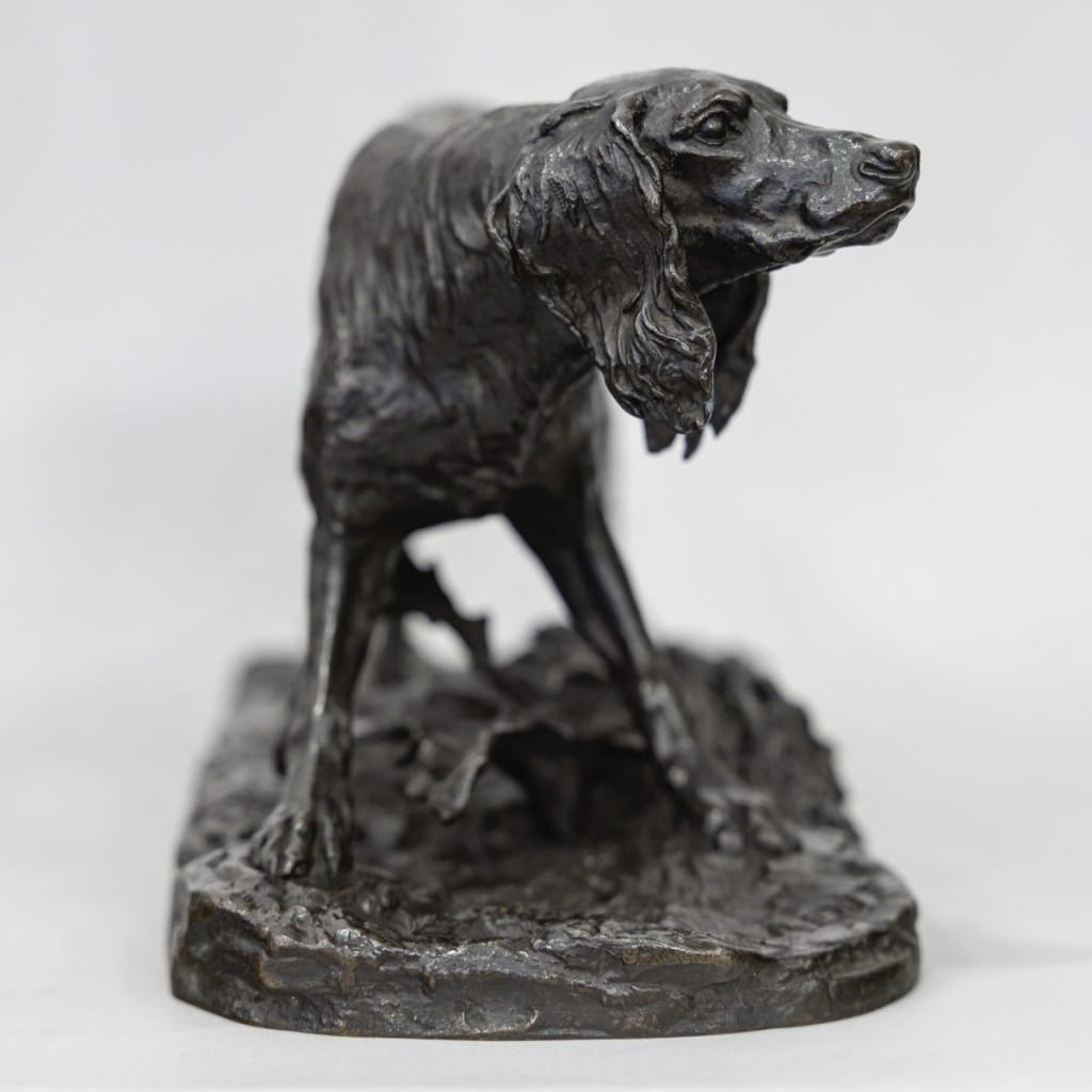 Sculpture – Chien De Chasse Setter , Pierre- Jules Mêne (1810-1879) – Bronze | Biron 