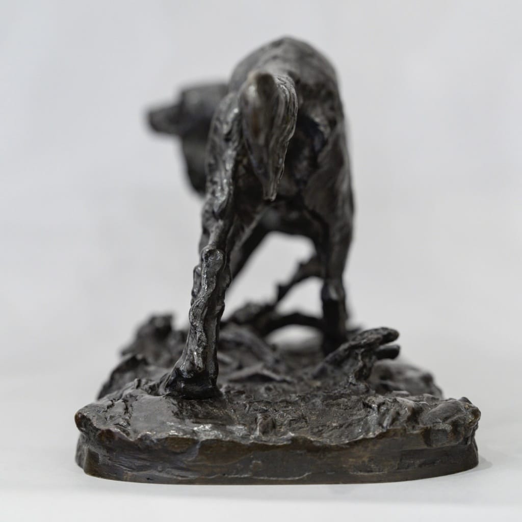 Sculpture – Chien De Chasse Setter , Pierre- Jules Mêne (1810-1879) – Bronze | Biron 
