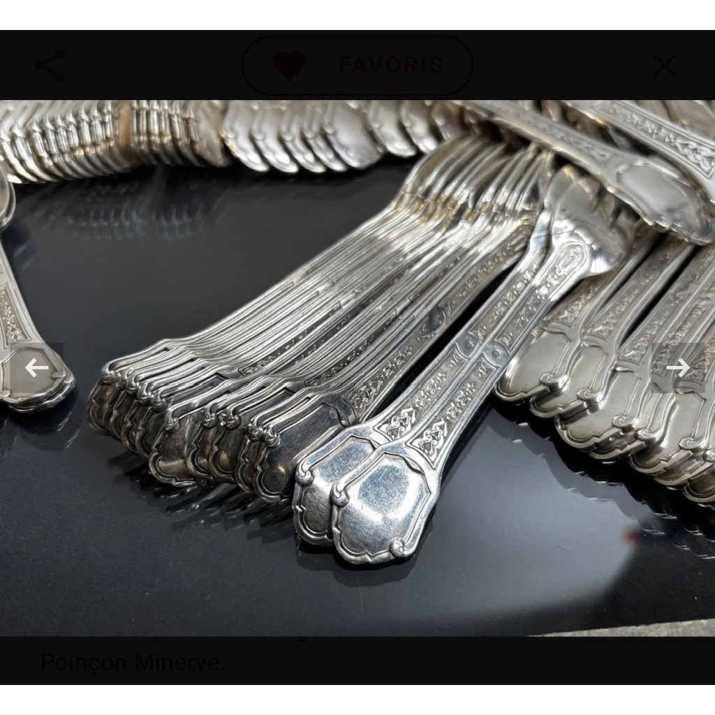 TETARD FRERES MENAGERE 187 PIECES, ARGENT MASSIF EPOQUE 1930 | Biron 