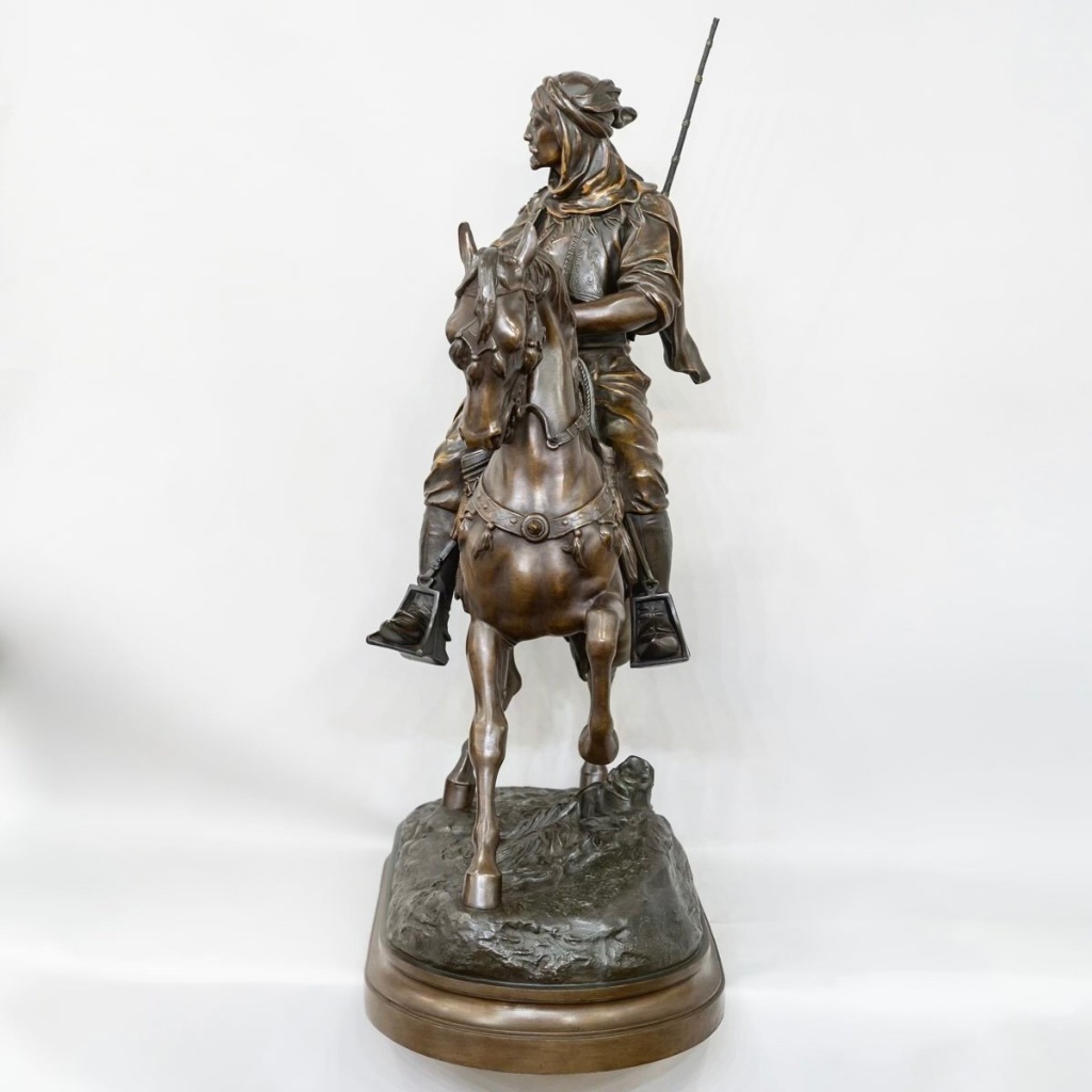 Cavalier Arabe En Retour De Chasse , Alfred Barye (1839-1882) Et Émile Guillemin (1841-1907) | Biron 