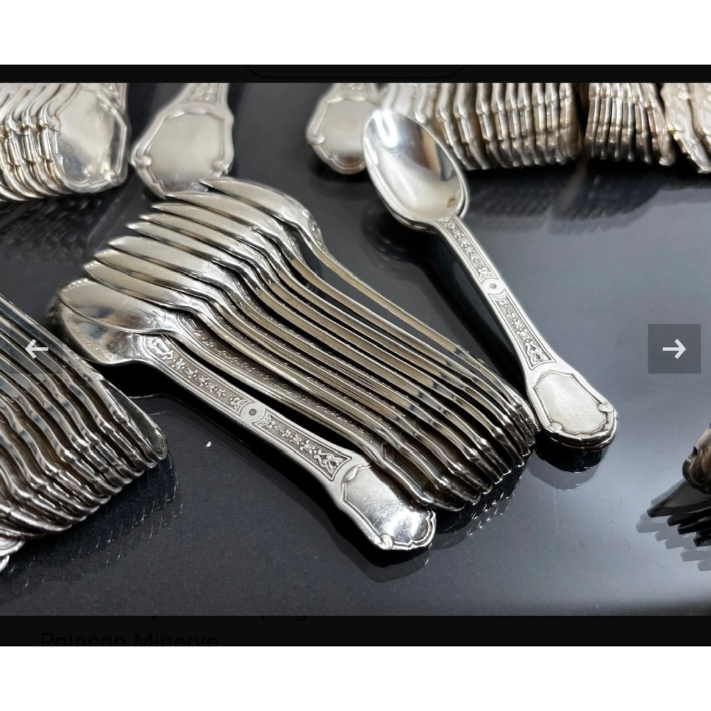 TETARD FRERES MENAGERE 187 PIECES, ARGENT MASSIF EPOQUE 1930 | Biron 