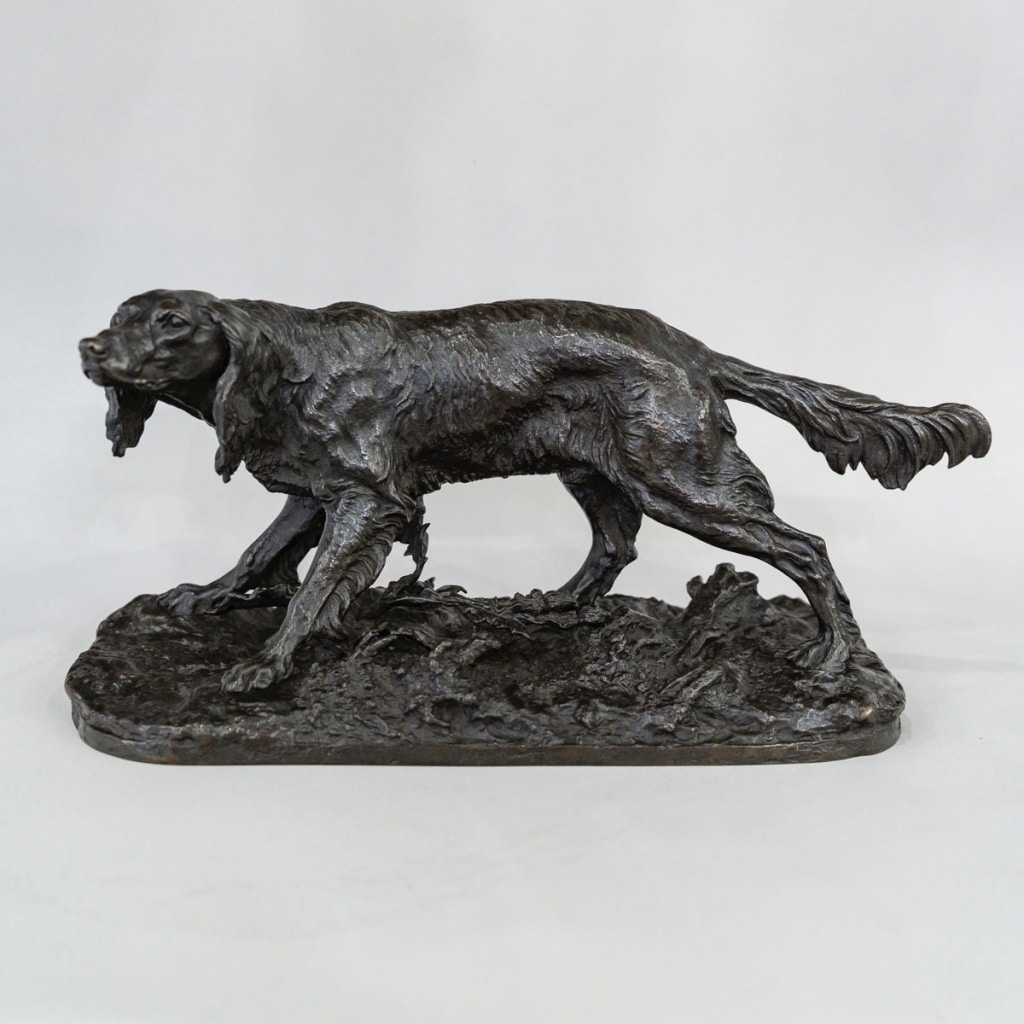 Sculpture – Chien De Chasse Setter , Pierre- Jules Mêne (1810-1879) – Bronze | Biron 