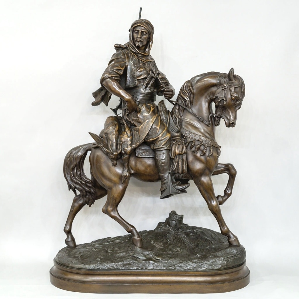 Cavalier Arabe En Retour De Chasse , Alfred Barye (1839-1882) Et Émile Guillemin (1841-1907) | Biron 