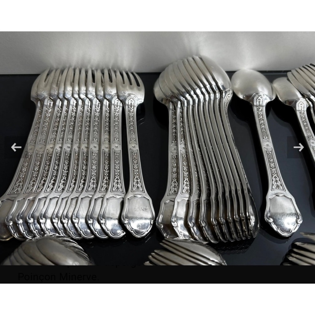 TETARD FRERES MENAGERE 187 PIECES, ARGENT MASSIF EPOQUE 1930 | Biron 